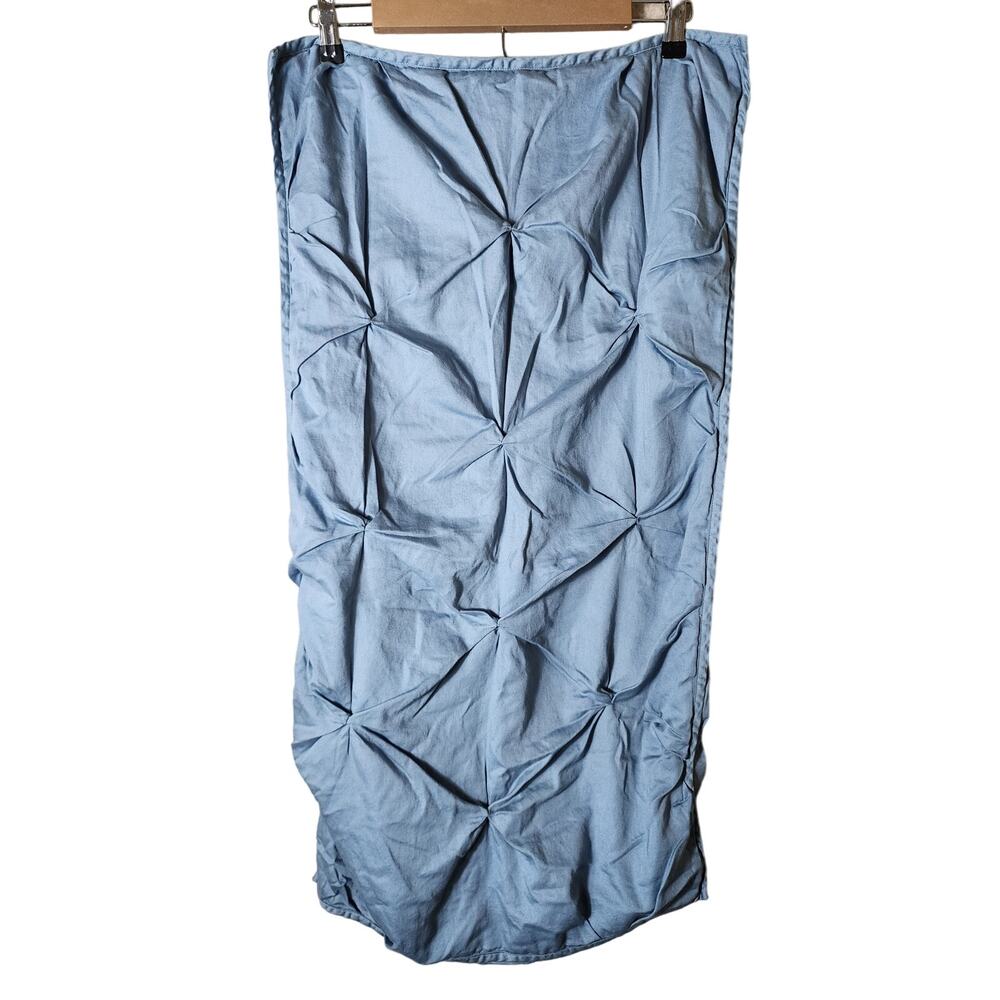 TARGET HOME Blue Pinch Pleated Ruched Puckered KING Pillow Shams Set of 2